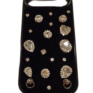 iPhone 17 Air Luxury Black & Silver Crystal Phone Case